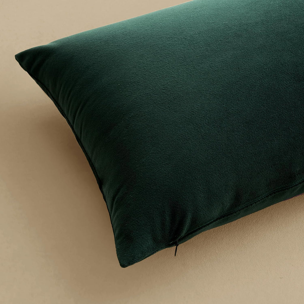 MIULEE Pack of 2 Velvet Soft Solid Decorative Square Throw Pillow Covers Cushion Case for Sofa Bedroom Couch, 20x20 Inch Army Green
