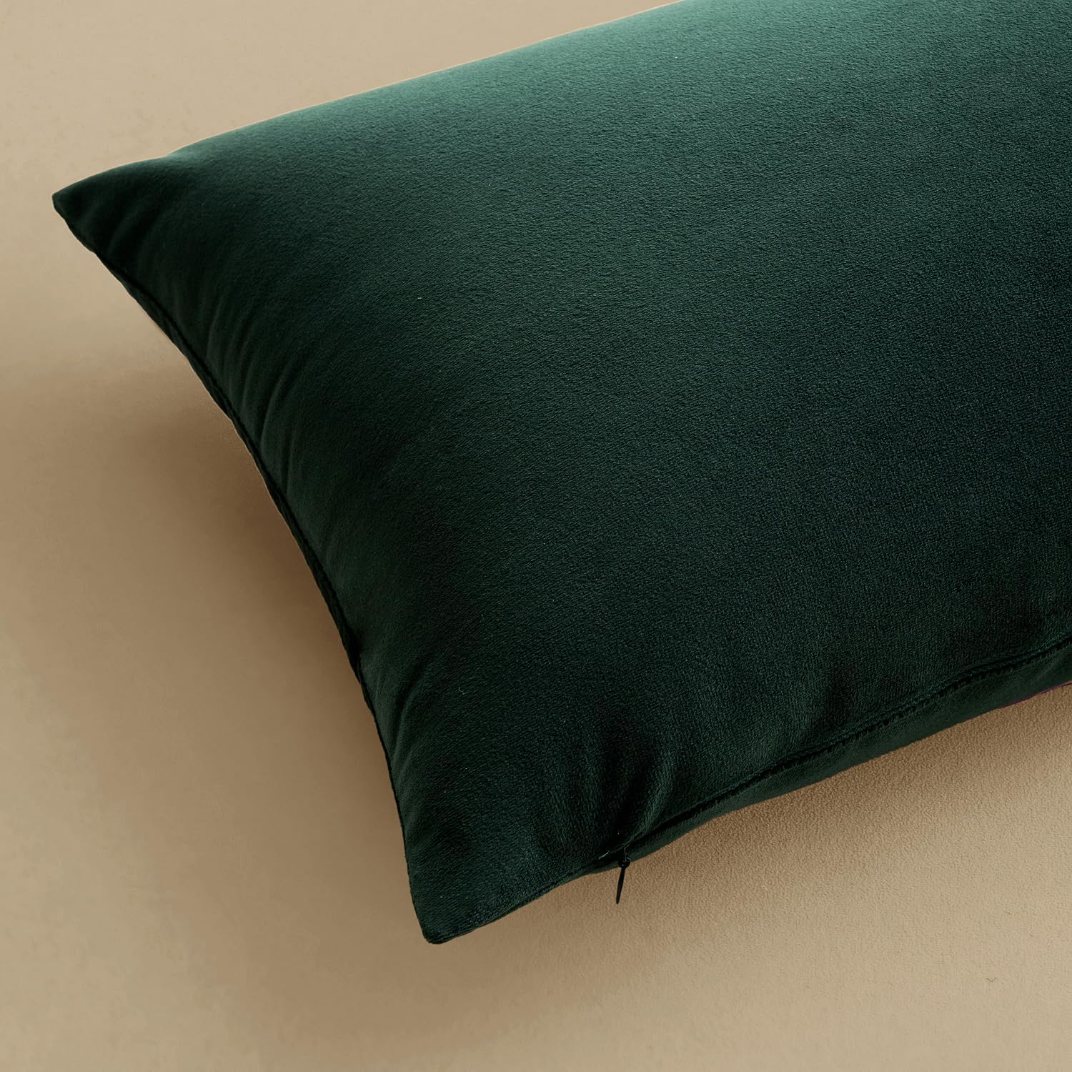 MIULEE Pack of 2 Velvet Soft Solid Decorative Square Throw Pillow Covers Cushion Case for Sofa Bedroom Couch, 20x20 Inch Army Green
