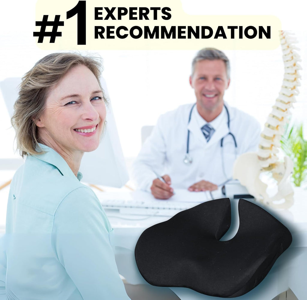Sitcushion Extra Large Seat Cushions for Office Chairs – Gaming Chair Seat Cushion and Sciatica Pillow for Back Pain. Orthopedic Coccyx Cus…