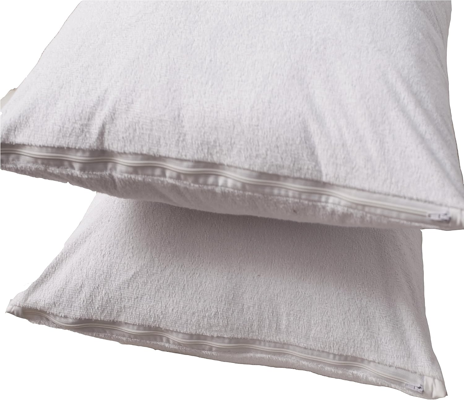 NiagaraSleepSolution Niagara Waterproof Pillow Protectors King 4 Pack Cotton Terry 100% Waterproof Cooling Zippered Cotton White T Pillow E…