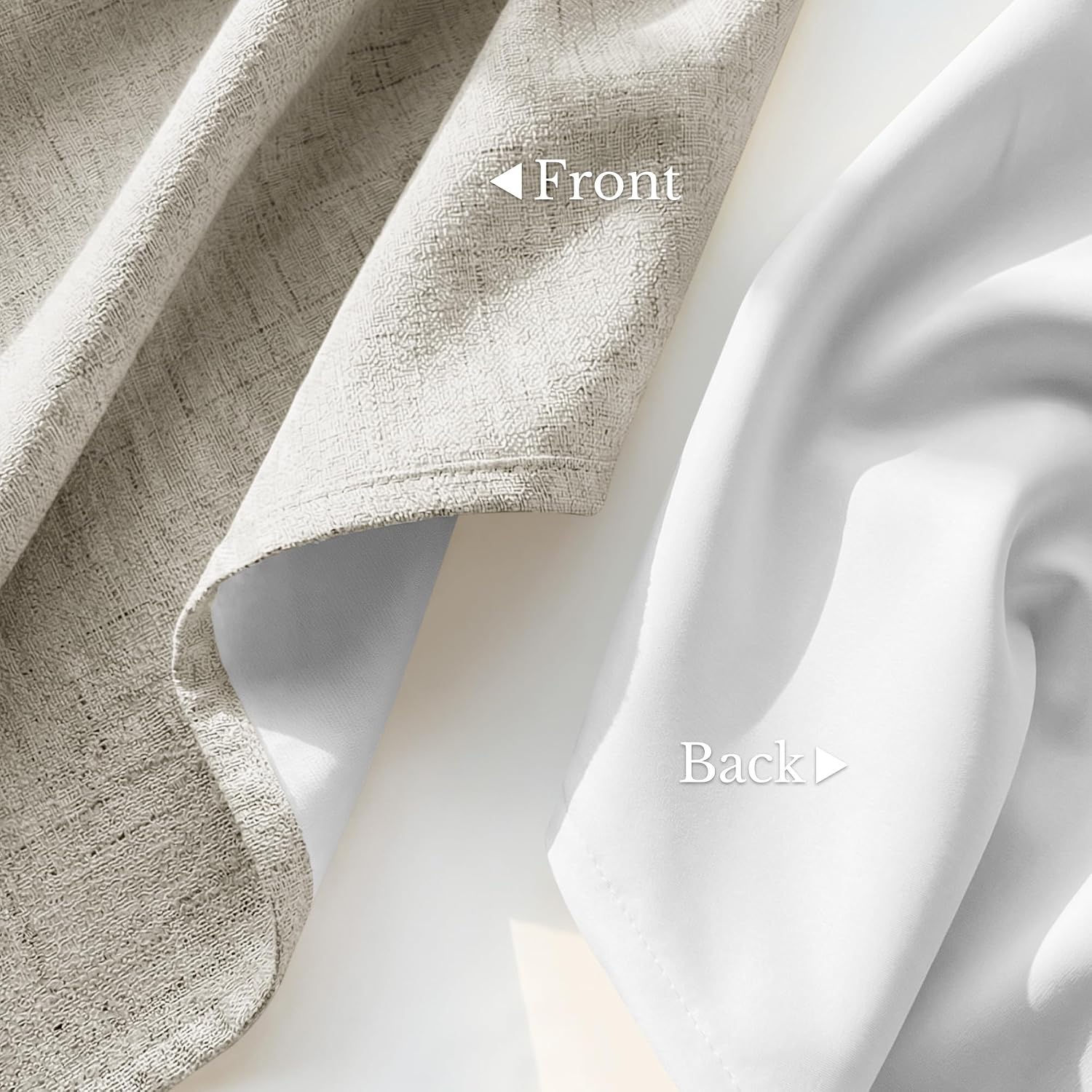 Nicetown 100% Blackout Beige 108 inch Farmhouse Curtains, White Liner Composite Grommet Linen Blend Window Treatments Thermal Drapes Sound…