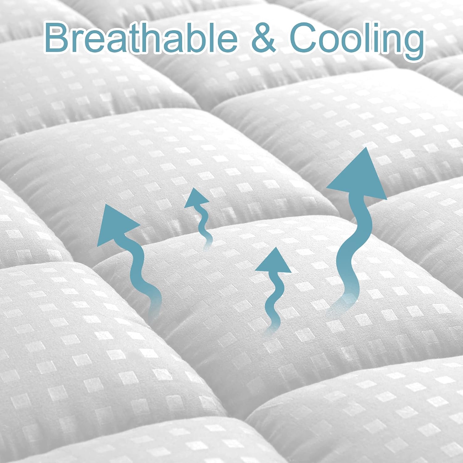 HYLEORY Full Mattress Pad Quilted Fitted Mattress Protector Cooling Pillow Top Mattress Cover Breathable Fluffy Soft Mattress Topper with…