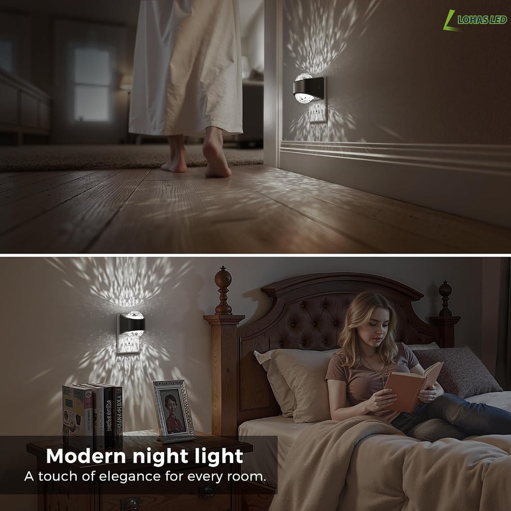 L LOHAS LED Night Lights Plug into Wall 2 Pack, Night Light for Kids with Dusk to Dawn Sensor,5000K Daylight White Projector Light for…