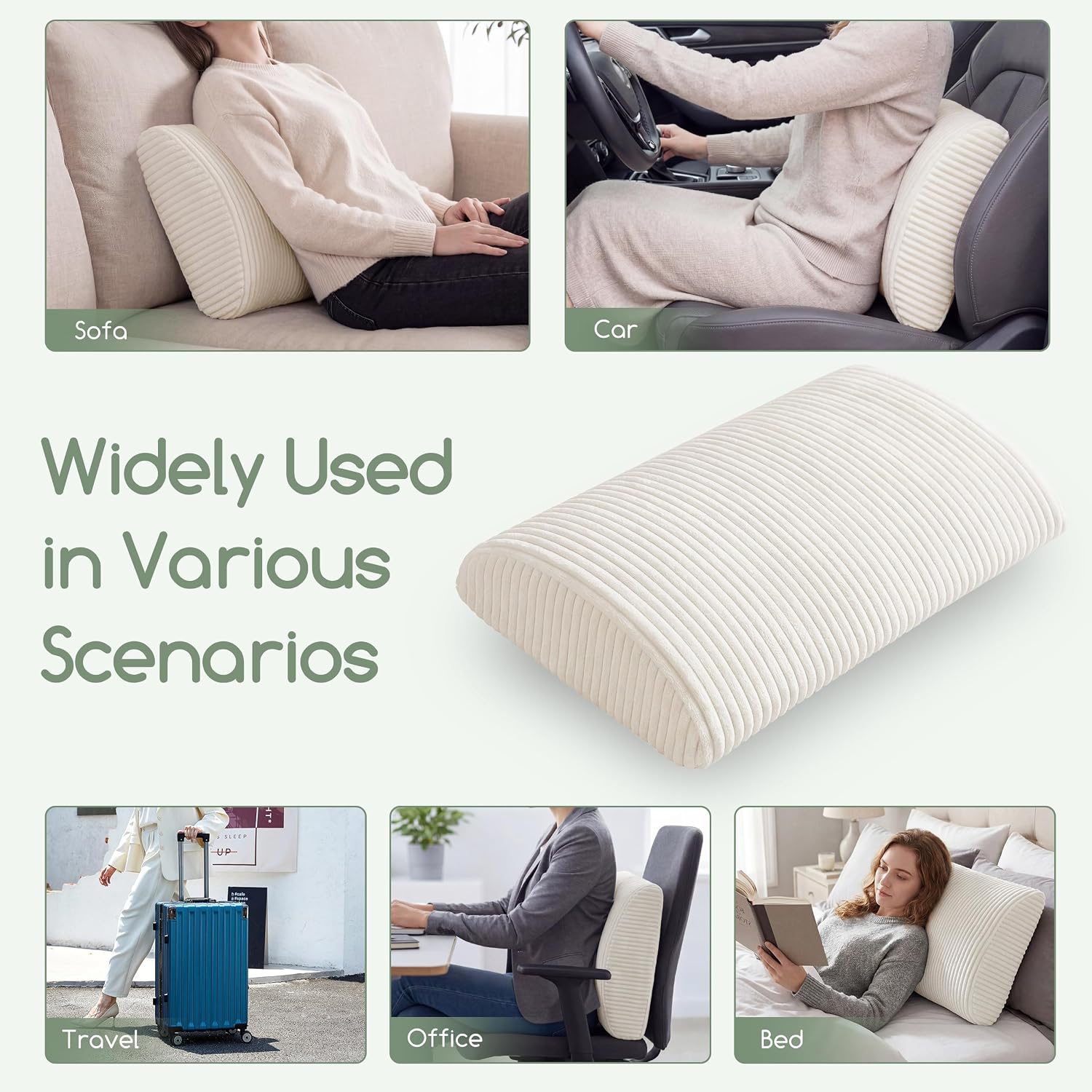 Higogogo Lumbar Support Pillow for Recliner Chair/Accent Chair/Couch, Extra Large Memory Foam Back Support Cushion for Elderly, Recliner Cu…