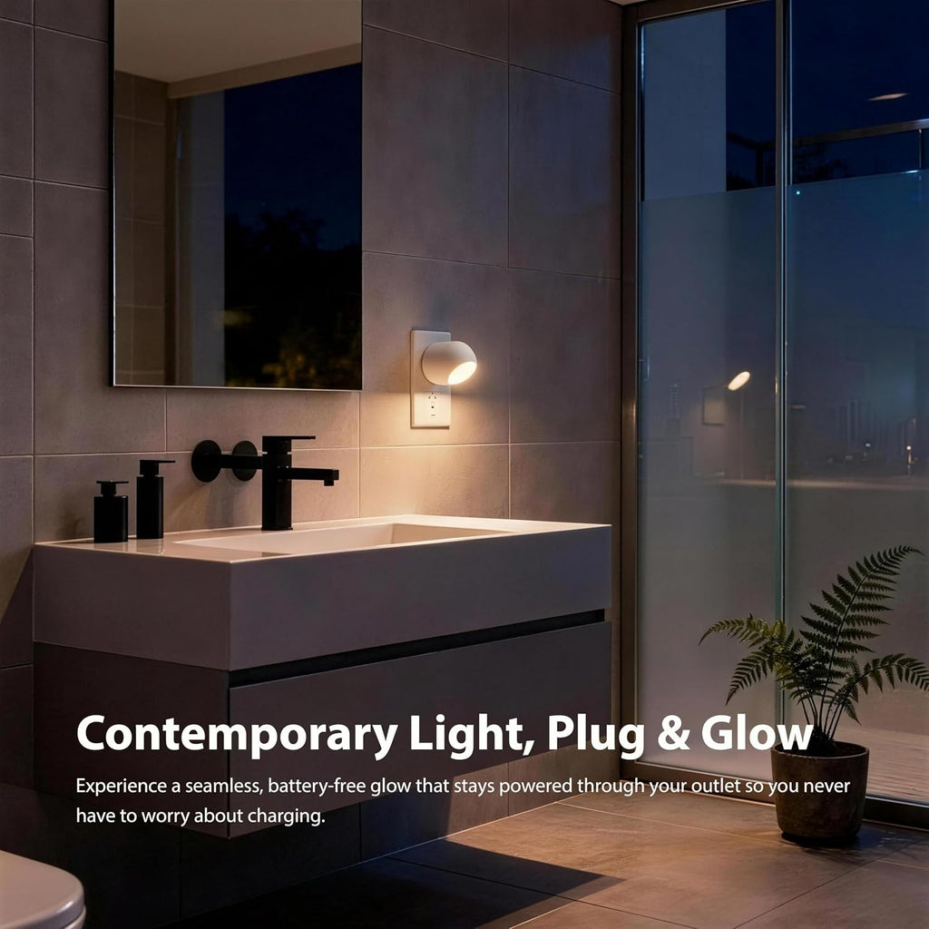 Mini LED Night Light Plug-in Smart Sensor Directional Lamp with 360° Rotating Head Auto Dusk to Dawn Lighting Energy Saving Pet Friendly…