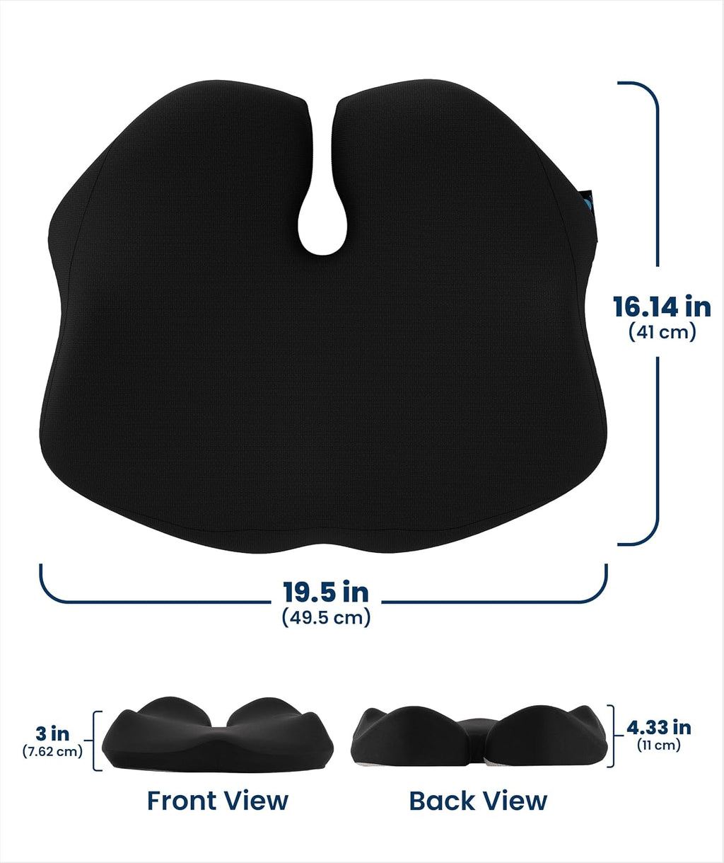 EverlastingComfort Elevate Series by Everlasting Comfort Memory Foam Seat Cushion for Office Chairs & Car - Ergonomic Desk Accessories - Cu…