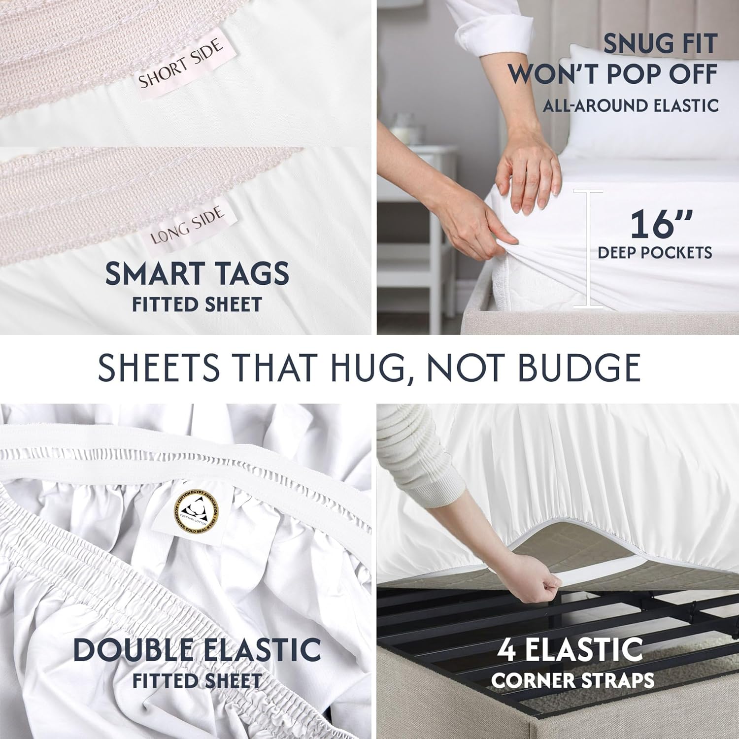SweaveBedding 100% Egyptian Cotton Percale Sheets Split King Size - Genuine Luxurious 400 Thread Count - Naturally Crisp, Breathable, Skin-…