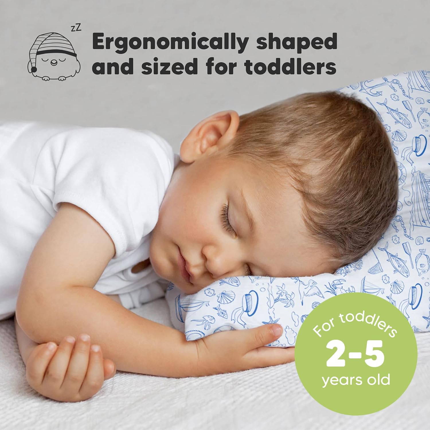 Toddler Pillow with Pillowcase - 13x18 My Little Dreamy Kids Travel Bed Pillows for Sleeping, Organic Cotton Small Pillowcase, Soft &…