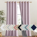 NICETOWN Pink Vintage Linen 100% Blackout Curtains for Living Room, Thermal Insulated Curtains 102" Long, Noise Reducing Window Treatment…