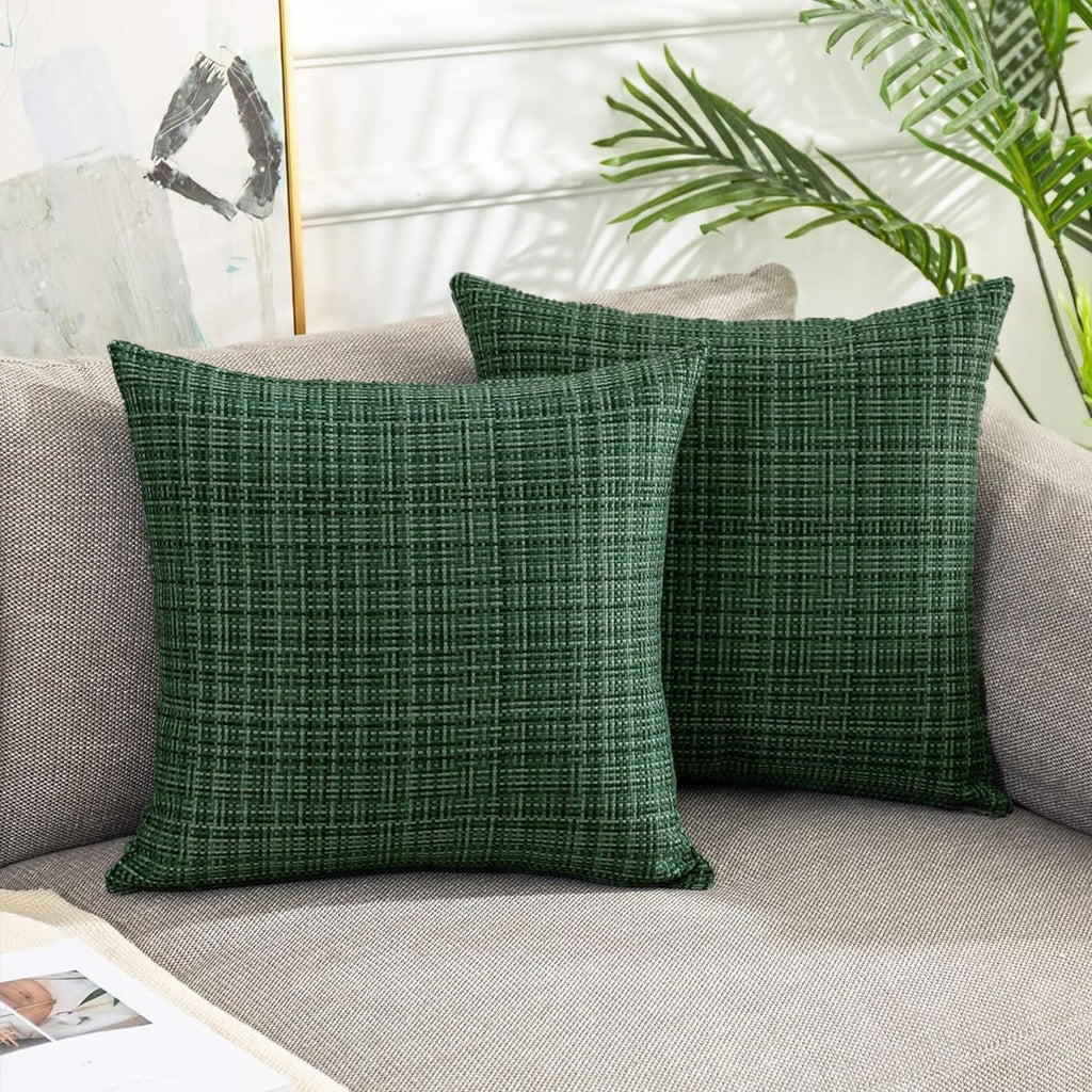Kevin Textile Pack of 2 Decorative Outdoor Waterproof Pillow Covers Garden Cushion Sham Throw Pillowcase Shell for Patio Tent Couch 12x20…