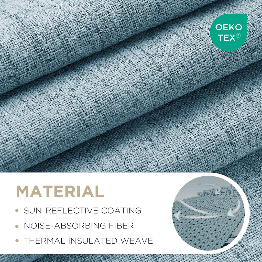 Joydeco Blackout Curtains for Bedroom - 100% Light Blocking 2 Panels Sky Blue Drapes 66" W x 84" L, Thermal Insulated Room Darkening Curtai…