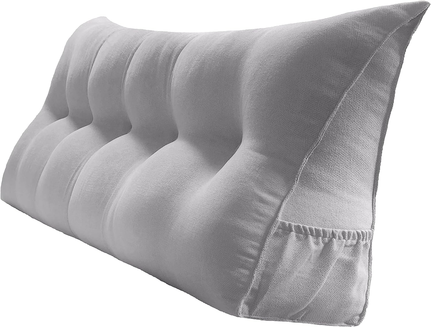 Peachwell Handmade Headboard Pillow- Wedge Support Large Bolster Cushion Headboard Backrest Pillow with Two Large Side Pockets for Bed…