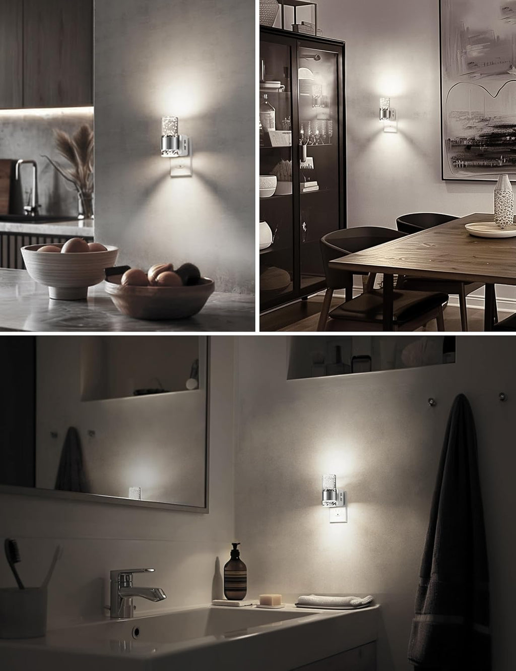 L LOHAS LED Night Light, Plug in Night Light with Auto Light Sensor, Brightness Adjustable with Daylight White 5000K, Wall Sconce-Style…