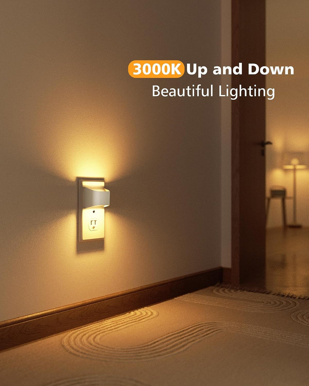 VOLISUN Night Lights Plug into Wall, 6 Pack Up and Down LED Night Light with Dusk to Dawn Light Sensor, 3000K Warm White Nightlight for…