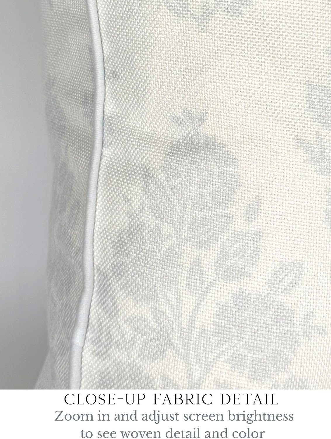 Jillien Harbor “The Patty” Floral Block Print Pillow Cover – Neutral Gray Decorative Throw Pillow Cover with White Background –…
