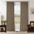 Twodrapes Latte Dual Layer Blackout 102 Inch Length Curtains 2 Panels Pinch Pleated for Sliding Glass Door Luxury Pinch Pleated Flax Linen…