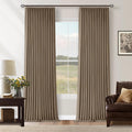 Twodrapes Light Brown Memory Trained Pinch Pleated Bedroom Blackout Curtains 108 Inches Long 2 Panels Set Double Layer Linen Soundproof The…