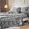 MR&HM Satin Sheets with Elastic Corner Straps, Full Size Sheets Set, 4 Pcs Silky Bedding Set with 15 Inches Deep Pocket for Mattress (…