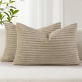 SimmoreHomeDecor Simmore Decorative Throw Pillow Covers 12x20 Set of 2, Soft Natural Plush Flannel Double-Sided Fluffy Lumbar Pillow Covers…