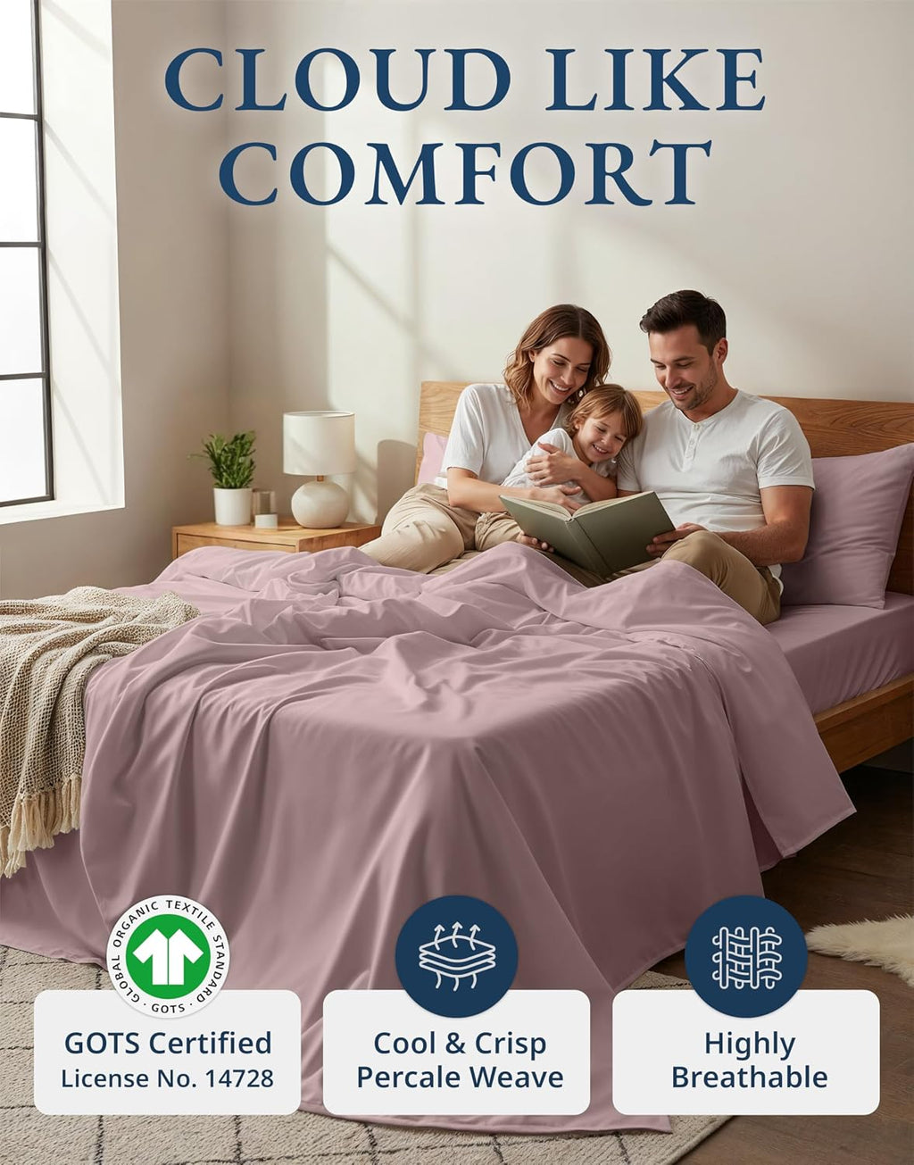 LaneLinen LANE LINEN 100% Organic Cotton Cal King Size Bed Sheets, Sustainably Produced Okeo Tex Certified California King Cotton Sheets, L…