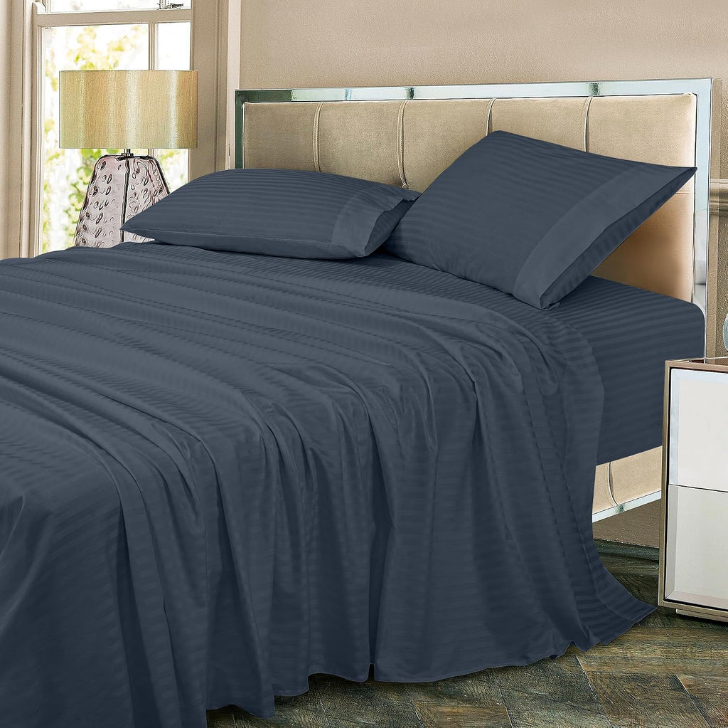 Royalelinens ROYALE LINENS 300 Thread Count 100% Long Staple Combed Cotton Printed Sheet Set - 4 Piece Full Bed Sheets - 1 Fitted, 1 Flat,…