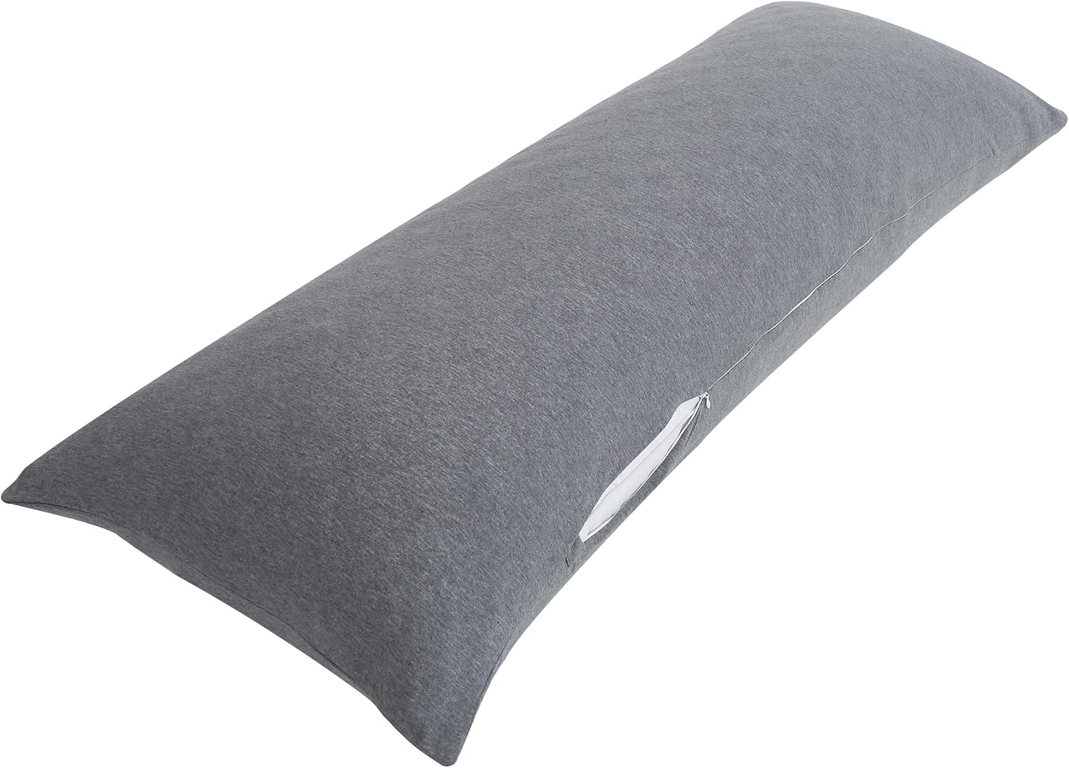 Oubonun 100% Jersey Cotton Body Pillow Cover with Zipper - Luxury Soft Removable Pillow Case - Long Fuzzy - Knitted (Grey, 21"X54") Cotton…