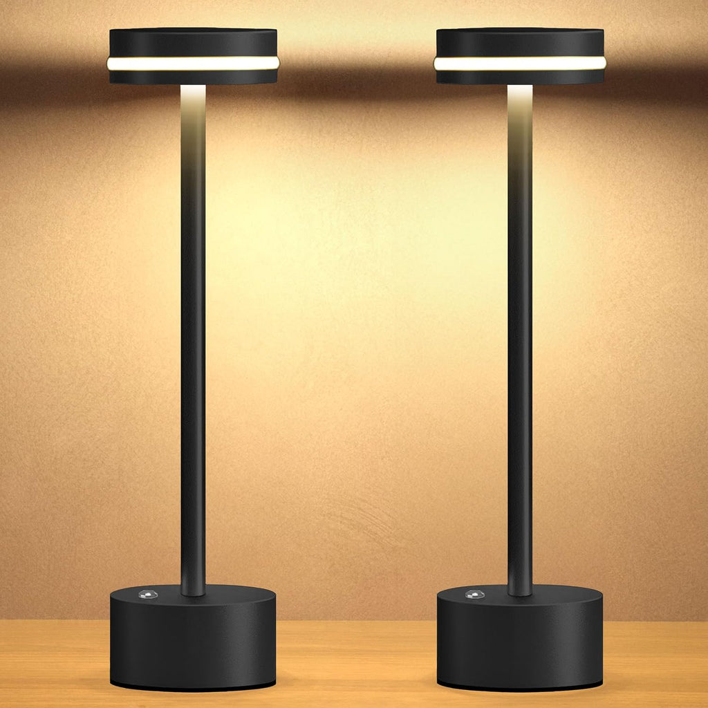 Cordless Table Lamp, Portable Rechargeable Bedside Lamp, Touch Stepless Dimmable Desk Lamp, for Home Bedroom Hotel Restaurant Bar…