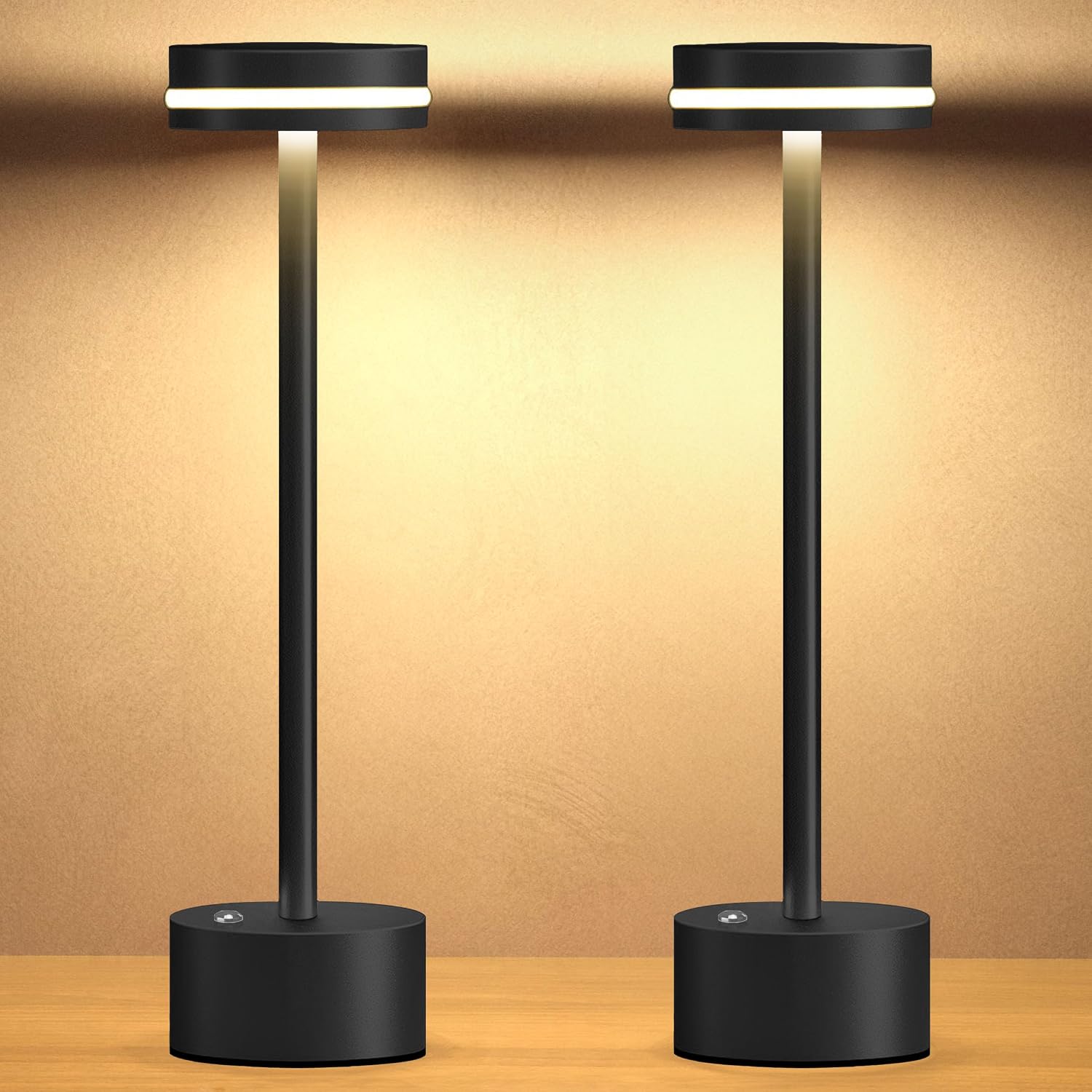 Cordless Table Lamp, Portable Rechargeable Bedside Lamp, Touch Stepless Dimmable Desk Lamp, for Home Bedroom Hotel Restaurant Bar…