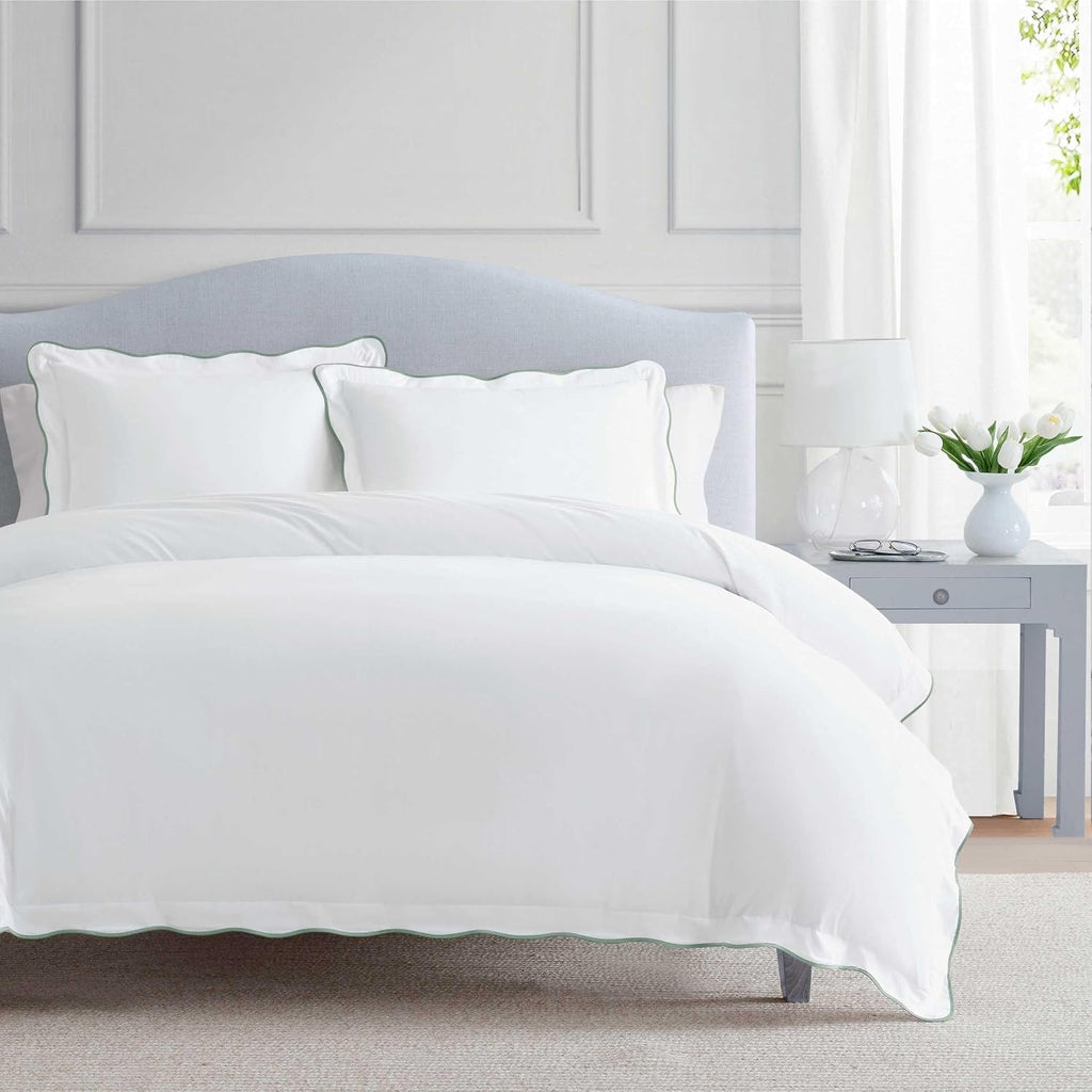 MarthaStewart Martha Stewart - King Duvet Cover Set, 100% Soft Cotton Bed Set with a Smooth Cotton Percale Reverse, 3 Piece Bedding with Ma…