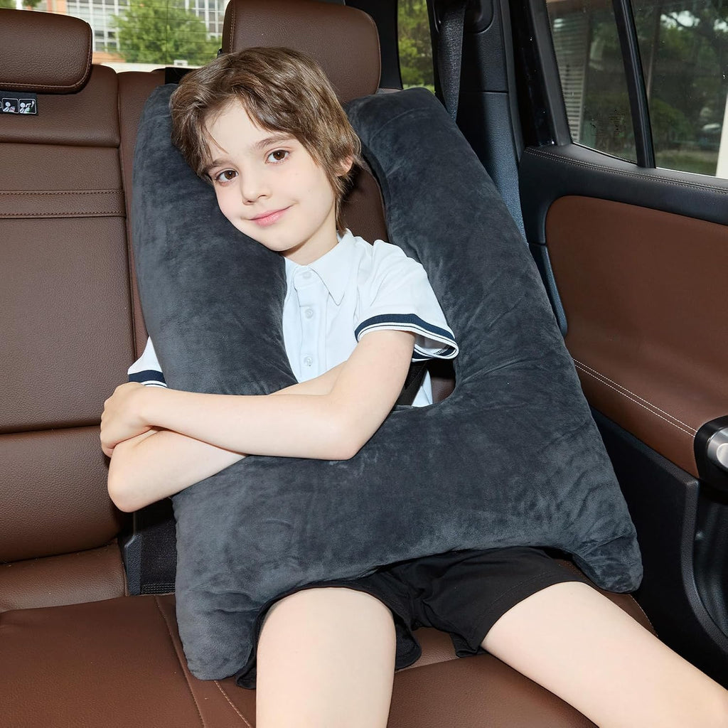 Car Pillow for Kids Travel Pillow with Adjustable Strap, Kids Floor Pillows Cushions for Adults and Children to Support Head and Body…