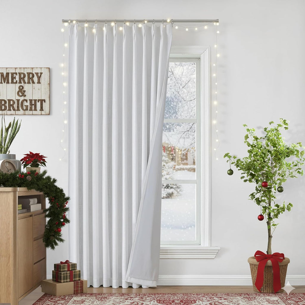 VisionHome Vision Home White Pinch Pleated Full Blackout Curtains 60 inch Wide Thermal Insulated Window Panels 108 inch for Bedroom Living…