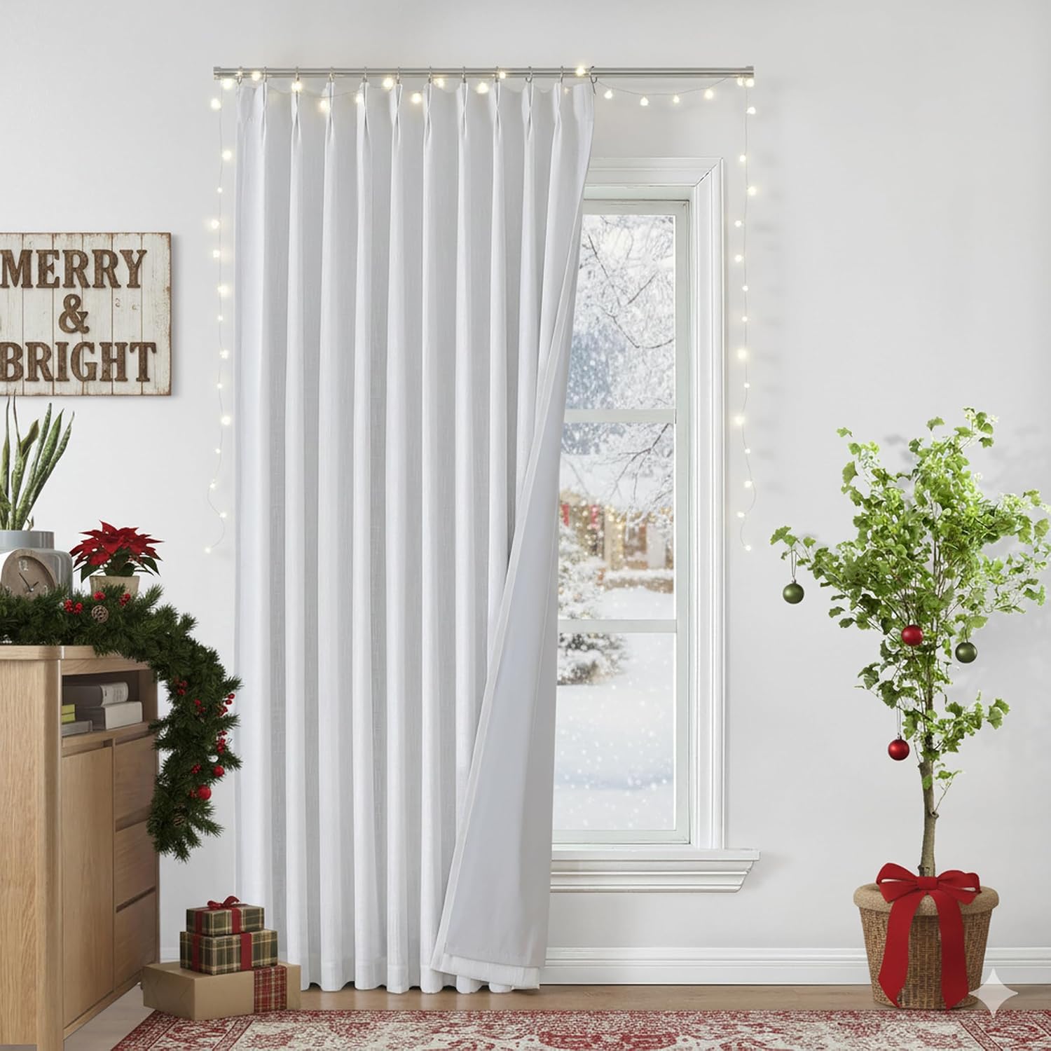 VisionHome Vision Home White Pinch Pleated Full Blackout Curtains 60 inch Wide Thermal Insulated Window Panels 108 inch for Bedroom Living…