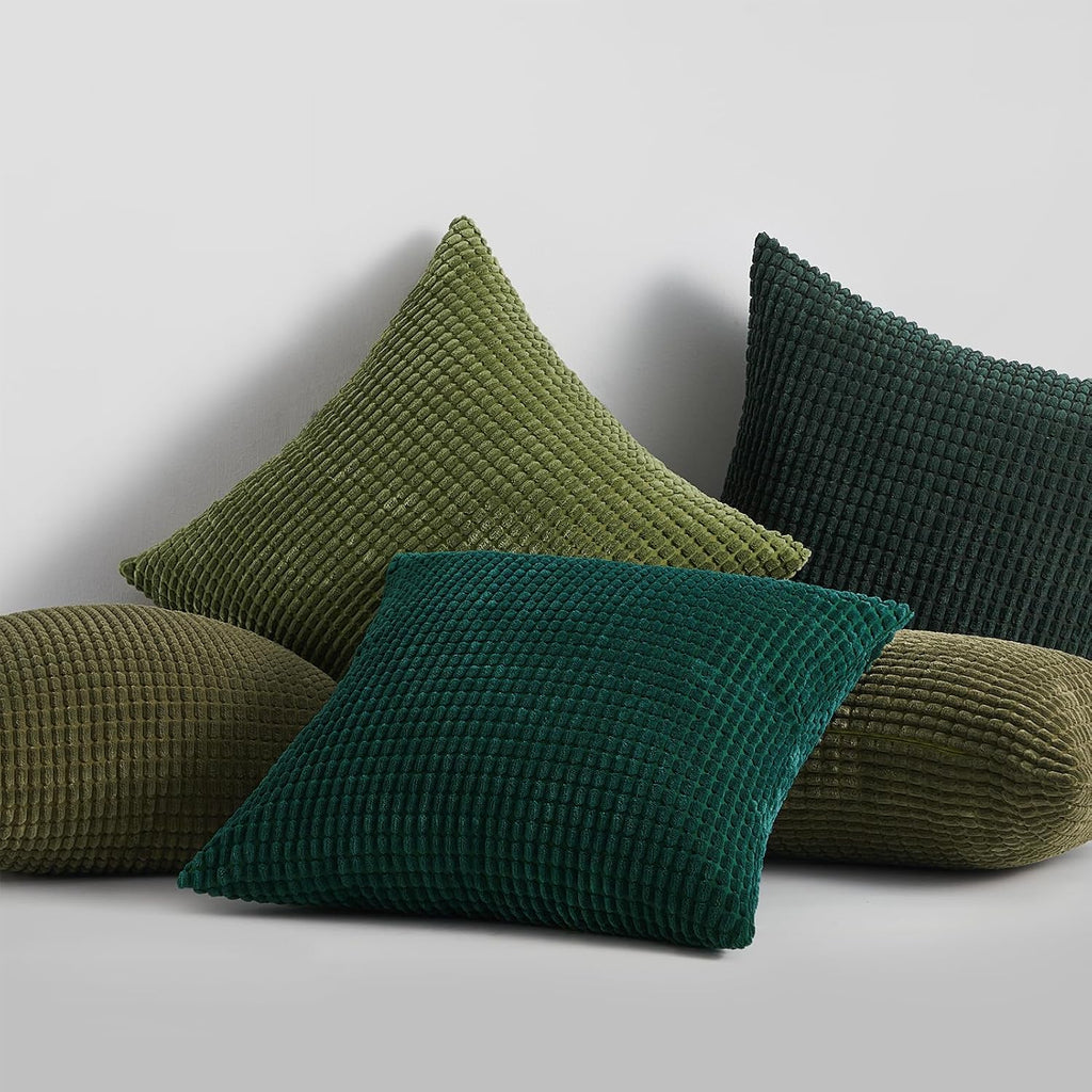Topfinel Throw Pillows Covers for Couch Living Room Decor-Green Christmas Holiday 4 Pack Toss Cushion Case-Vintage Fluffy Large Bedroom Sha…