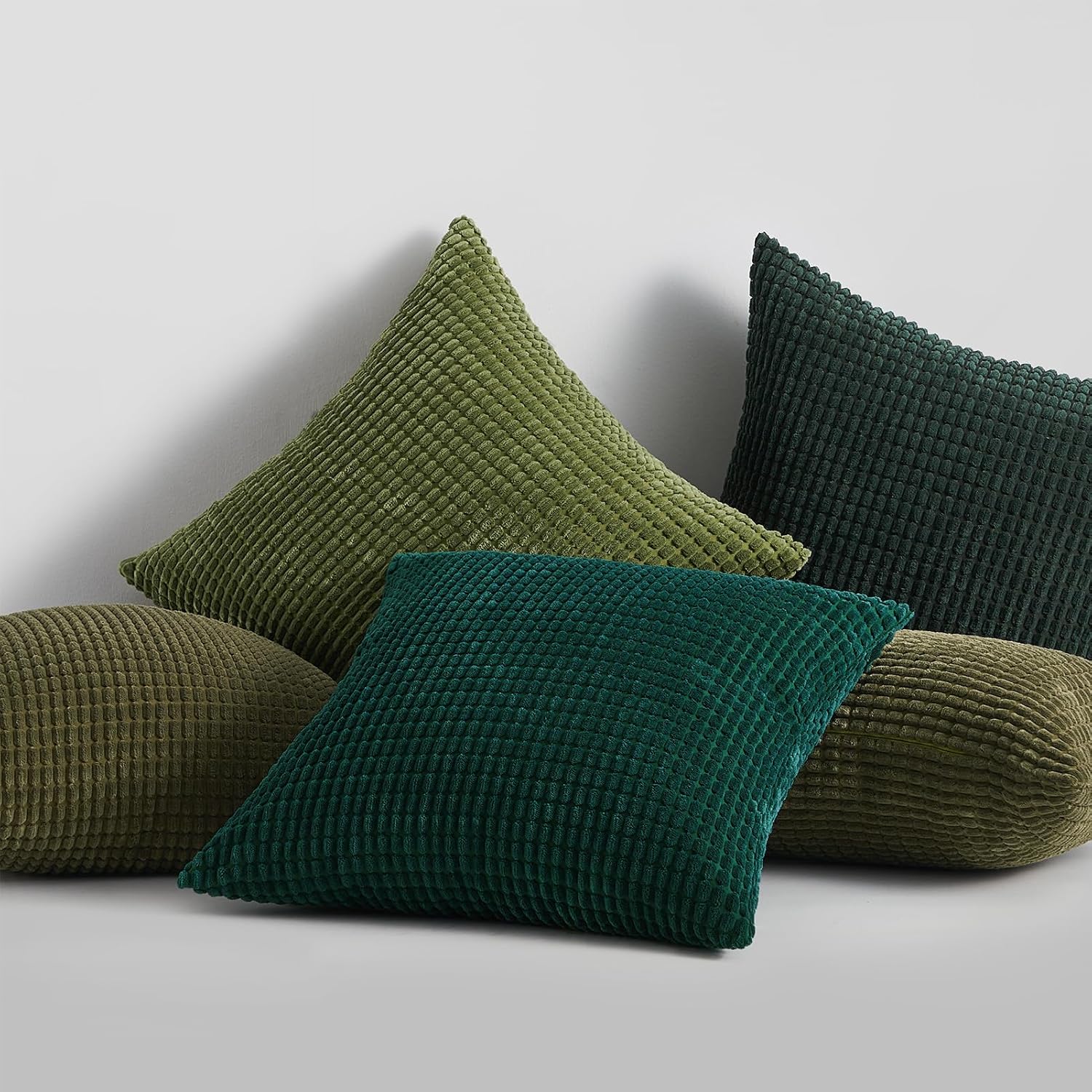 Topfinel Throw Pillows Covers for Couch Living Room Decor-Green Christmas Holiday 4 Pack Toss Cushion Case-Vintage Fluffy Large Bedroom Sha…