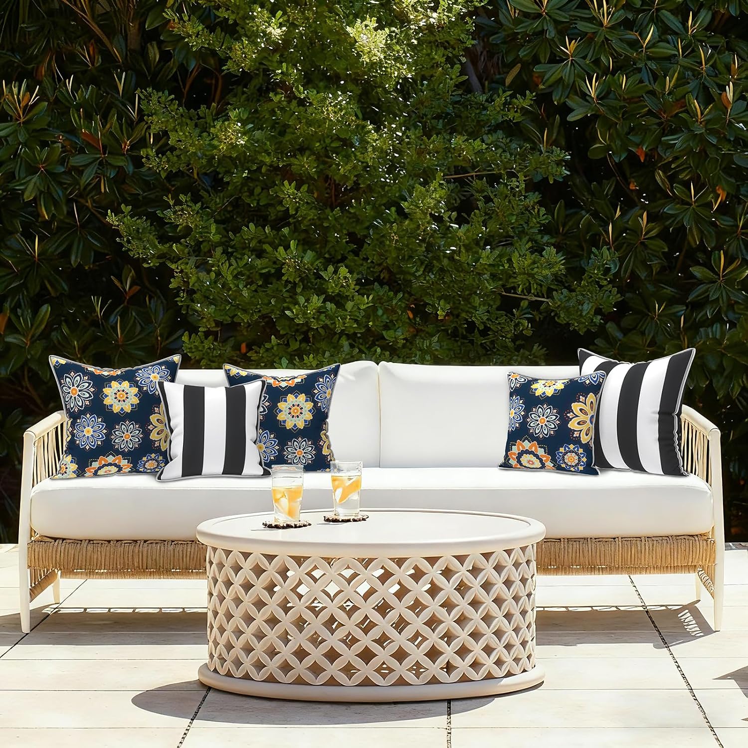 LVTXIII Outdoor Pillow Covers Set of 2, Patio Waterproof Throw Pillow Cases Fade Resistant Accent Pillow Covers for Spring Summer Garden…