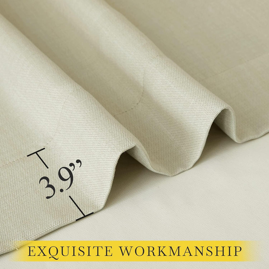 Nicetown Room Darkening Living Room Curtains 96 inches Long, Pinch Pleated Curtains Faux Linen Blend Light Blocking Noise Canceling Drapes…
