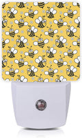 Bee Night Light, Cute Cartoon Bees Plug-in Night Lights with Dusk-to-Dawn Sensor for Bedroom, Bathroom and Living Room Sleep Friendly lamp…