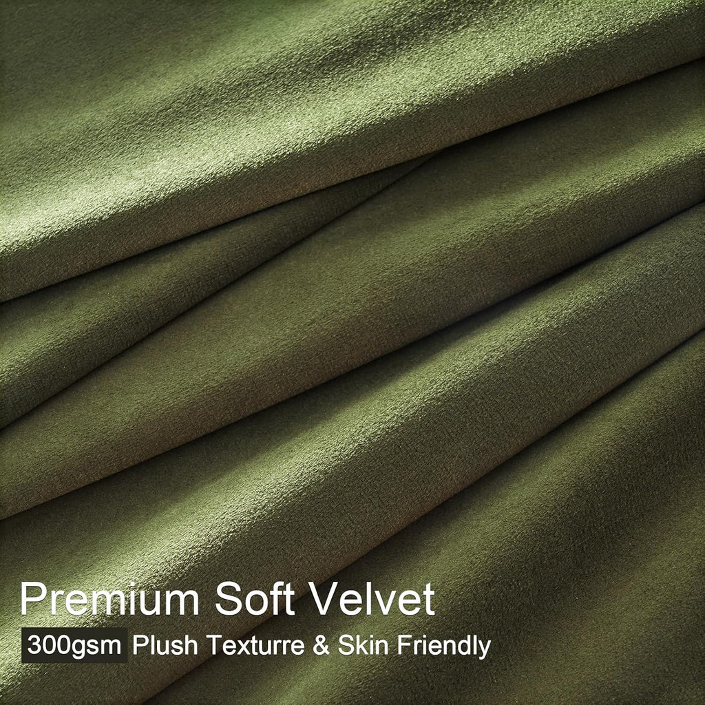 Drapenova 96 inches long Green Velvet Curtains for Living room Bedroom Luxury Vintage Room Darkening Blackout Thermal Insulated Pinc…