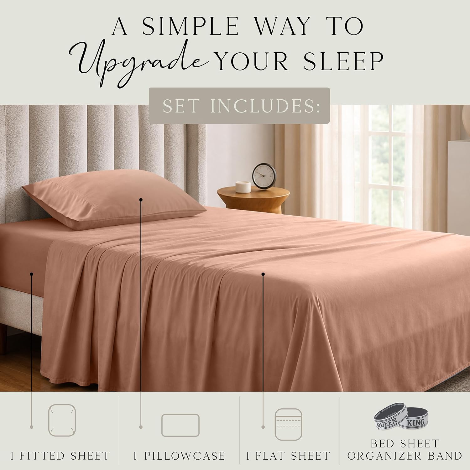 KARISSA MAE Pure Viscose from Bamboo Twin Size Sheet Set | 100% FSC Certified | Luxuriously Soft | Cooling | 18" Deep Pocket w/Corner…