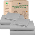CaliforniaDesignDen California Design Den Pack of 2 Twin Sheets Set - 100% Organic Cotton Sheets Twin Size Bed Set, Crisp and Breathable Pe…