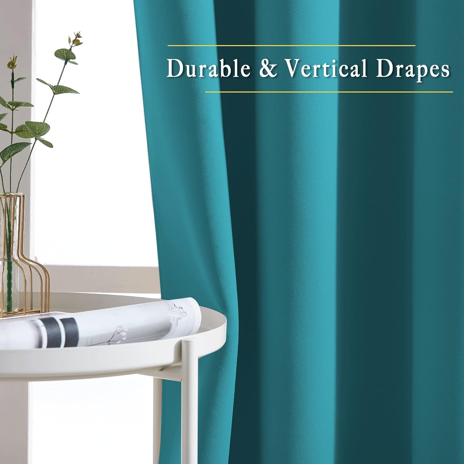 Nicetown Peacock Teal Blackout Curtains 84inch Length 2 Panels Set - Chic Thermal Insulated Grommet Room Darkening Window Drapes for Bedroo…