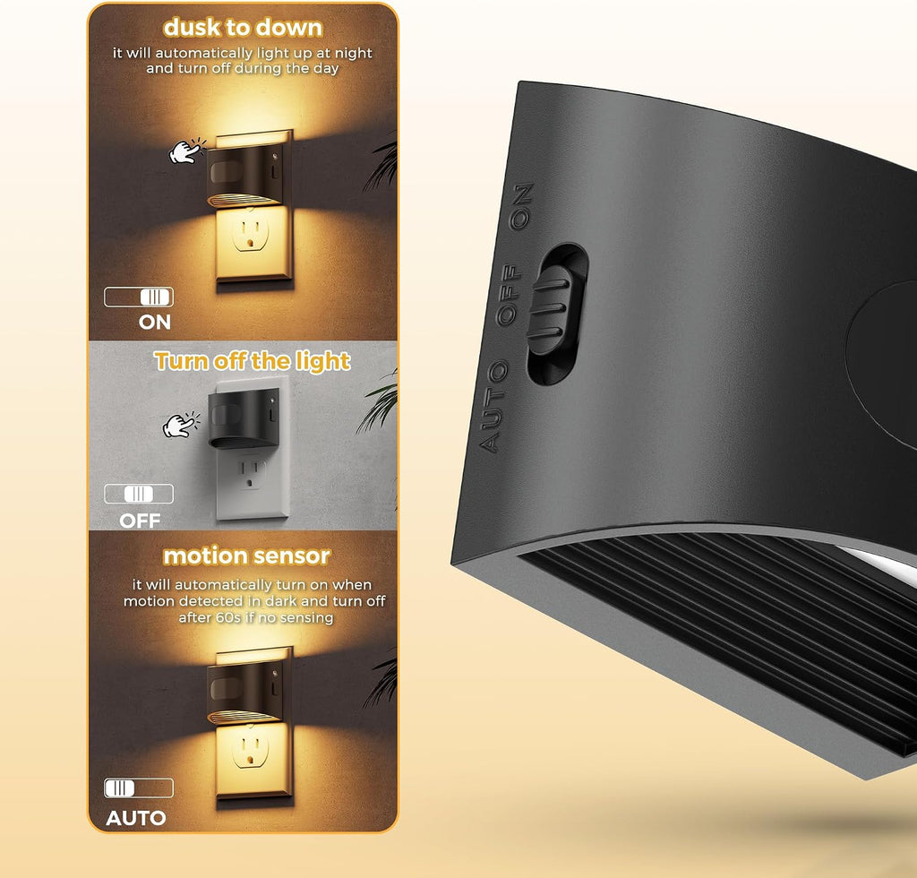 L LOHAS LED Motion Sensor Night Light, Night Lights Plug into Wall with with Motion Sensor & Dusk to Dawn Sensor, Motion Activated LED…
