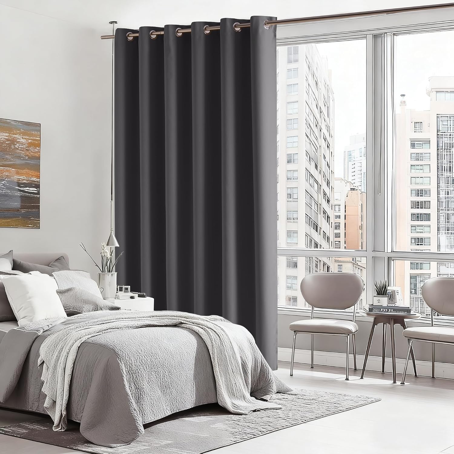 Rybhome RYB HOME Blackout Thermal Insulated Curtains, Portable Curtain for Sliding Glass Door/Storage/Space Room Divider, Large Window Trea…