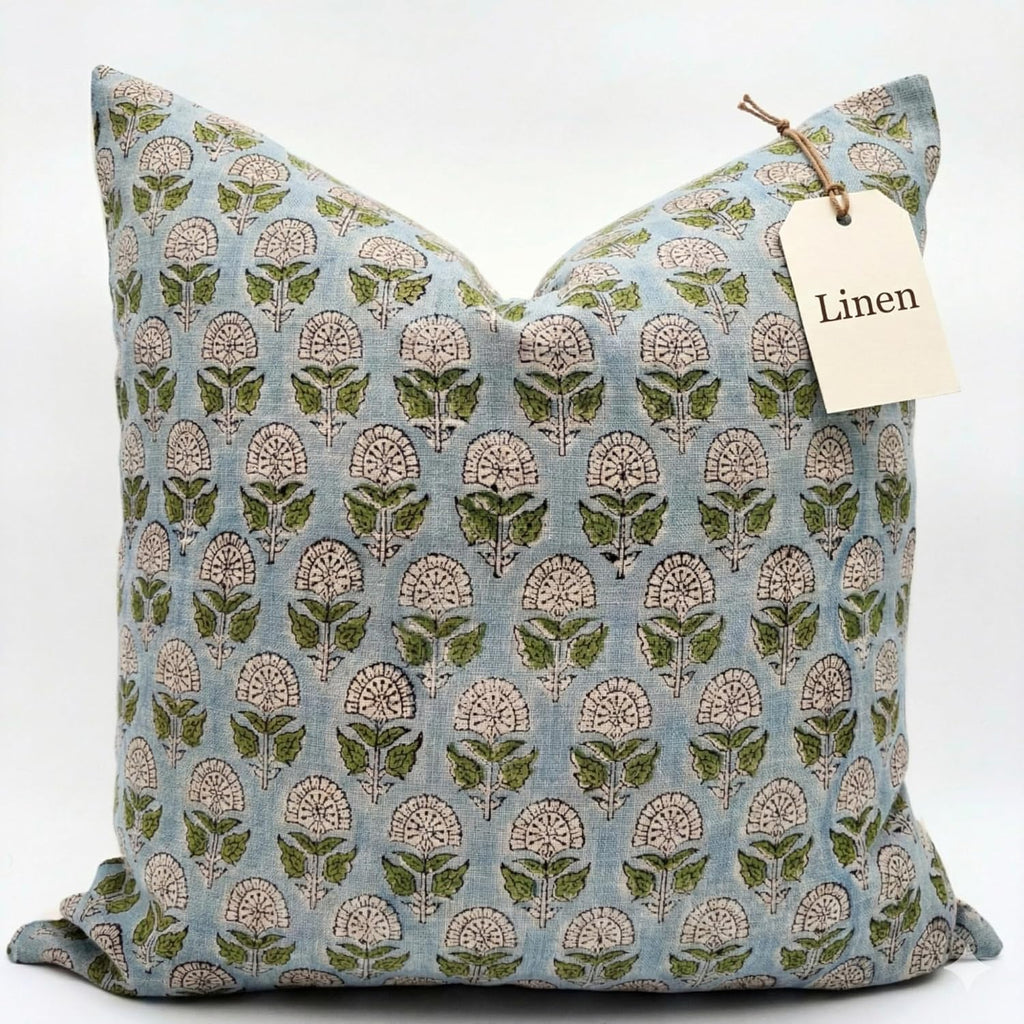 LineandLoop Linen Throw Pillow Covers 20x20 inch Floral Pillows Stripe Spring Decorative Pillow Covers for Living Room, Bedroom 0 Count 2 i…