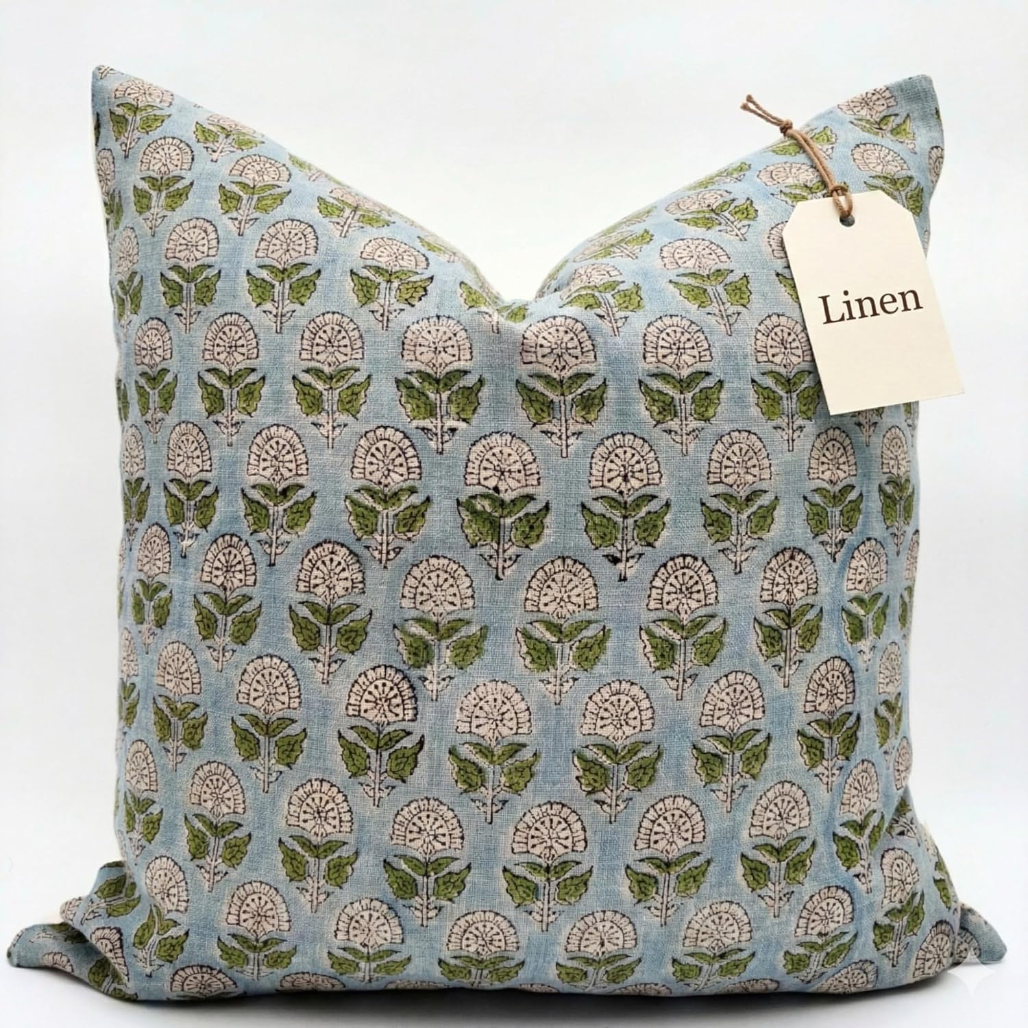 LineandLoop Linen Throw Pillow Covers 20x20 inch Floral Pillows Stripe Spring Decorative Pillow Covers for Living Room, Bedroom 0 Count 2 i…