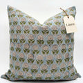 LineandLoop Linen Throw Pillow Covers 20x20 inch Blue Green Spring Decorative Pillow Covers for Living Room, Bedroom 2 inches cotton Blue