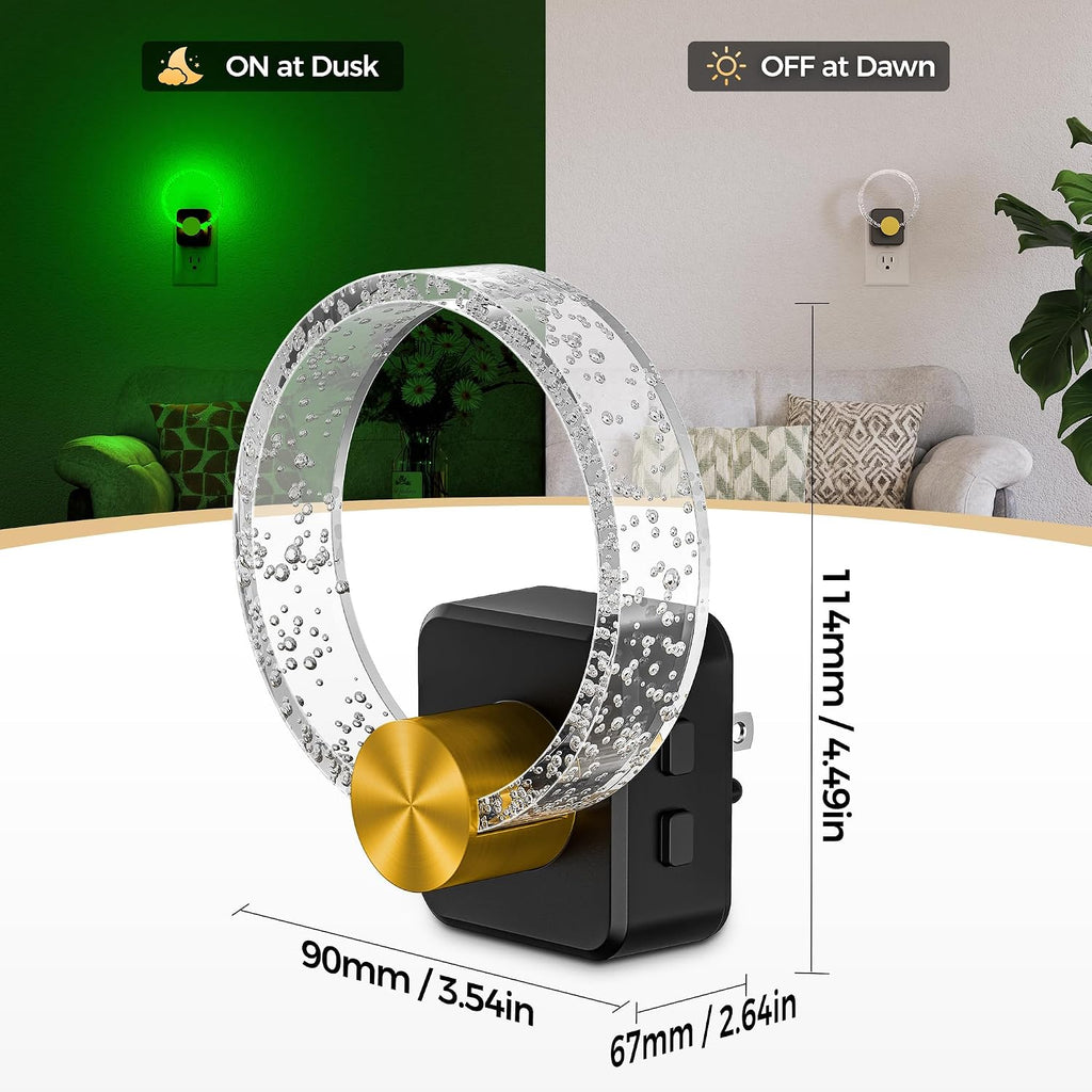 DORESshop Night Lights Plug into Wall, [2 Pack] LED Night Light Color Changing RGB with Dusk-to-Dawn Sensor, Adjustable Brightness…