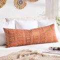 BONSTRAP Boho Decorative Lumbar Throw Pillow Covers Vintage Farmhouse Cushion Covers 14X36 Red Rectangular Bolster Long Rustic Pillo…