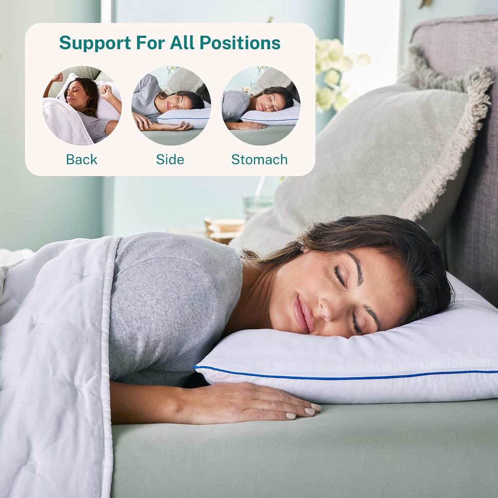 SleepInnovations Sleep Innovations 2-in-1 Memory Foam Pillow and Alternative Down Fiber Fill, King Size, Side, Stomach, and Back Sleepers,…