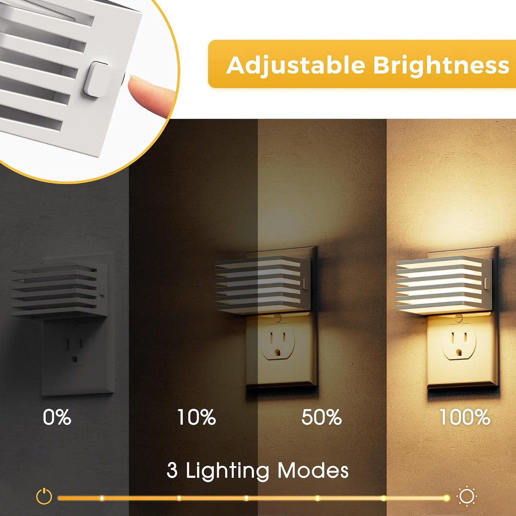 L LOHAS LED Night Lights Plug into Wall, 2 Pack Modern Night Light with Dusk to Dawn Sensor, Dimmable Plug in Night Light, Adjustable…